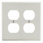 Hubbell Wiring Device Kellems, Wallplates and Box Covers, Wallplate,Non-Metallic, Mid-Sized, 2-Gang, 2) Duplex, Light Almond