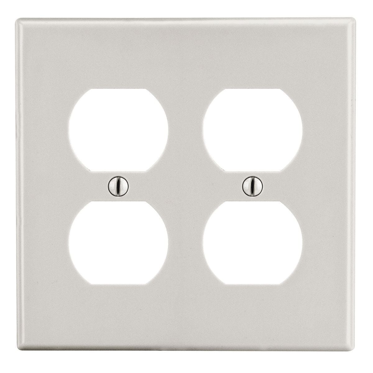Wallplate, Mid-Size 2-Gang, 2) Duplex, Light Almond