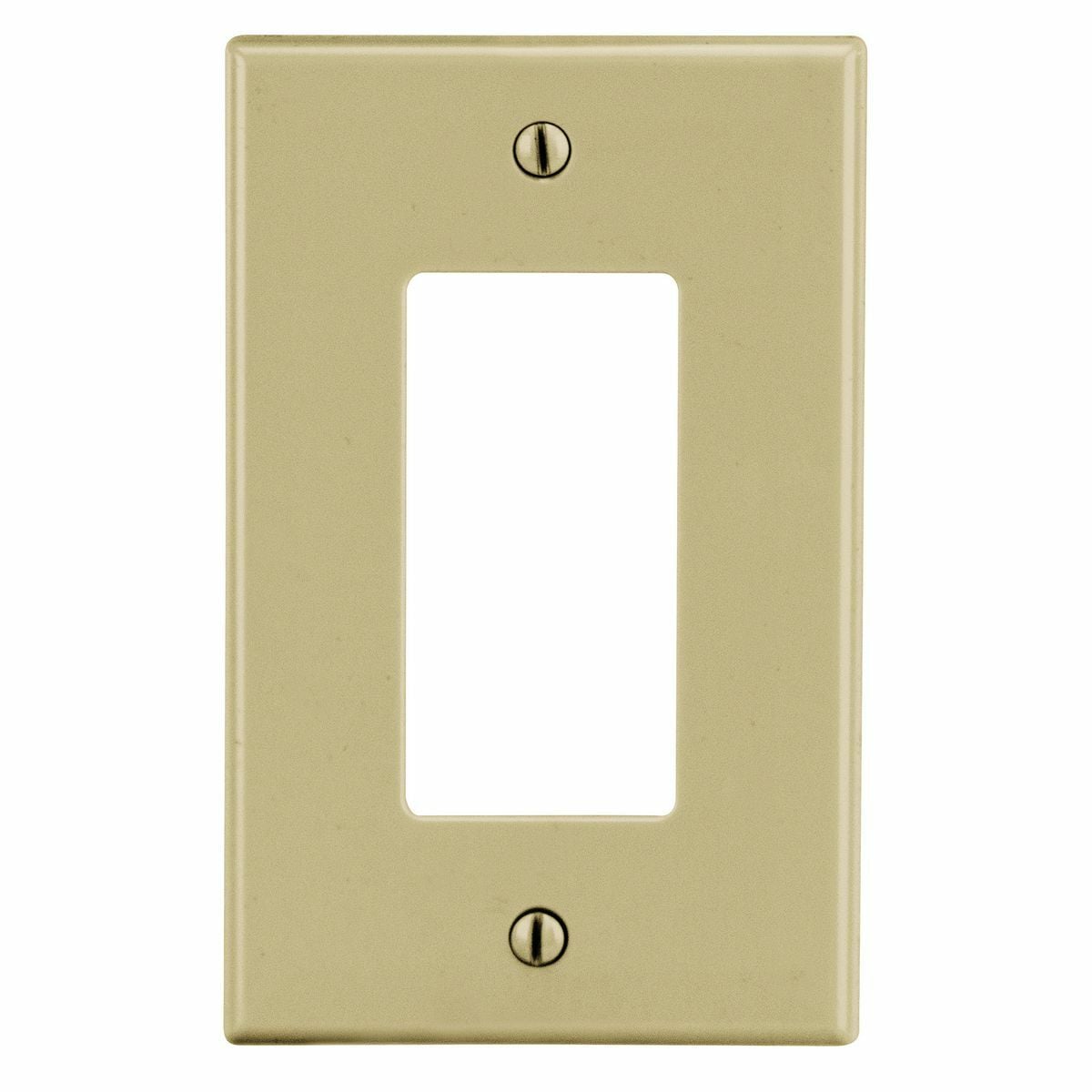 Hubbell Wiring Device Kellems, Wallplates and Box Covers, Wallplate,Non-Metallic, 1-Gang, 1) Decorator, Ivory