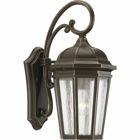 The one-light medium  wall lantern in the Verdae collection offers traditional styling for a variety of exteriors. Classic and formal clear seeded glass complements an Antique Bronze finish. Open bottom design allows easy access to replace lamps. Antique Bronze finish.