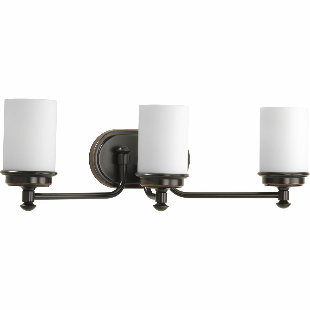 Let Glide's nautical-inspired three-light bath and vanity collection bring elegance and a spa-like atmosphere into the home. The etched opal glass sits upon a Rubbed Bronze pedestal offering a traditional or formal style. Fixture can be installed with glass facing up or down.