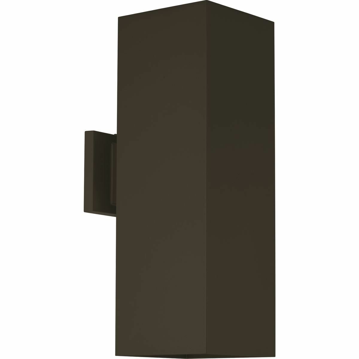 6 in LED Square Cylinder with heavy-duty aluminum construction, die-cast aluminum wall bracket. UL listed for wet locations. Powder coat for chipping and fading resistance. Antique Bronze finish. Wet location listed when used with P860047 top cover lens (sold separately).