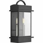A classic two-light  wall lantern with contemporary touches describes Santee. Featuring a geometric frame and graphic handle, the wider beveled glass offers more refraction - and visual interest - than typical lantern designs and a Black frame with stainless steel candles.