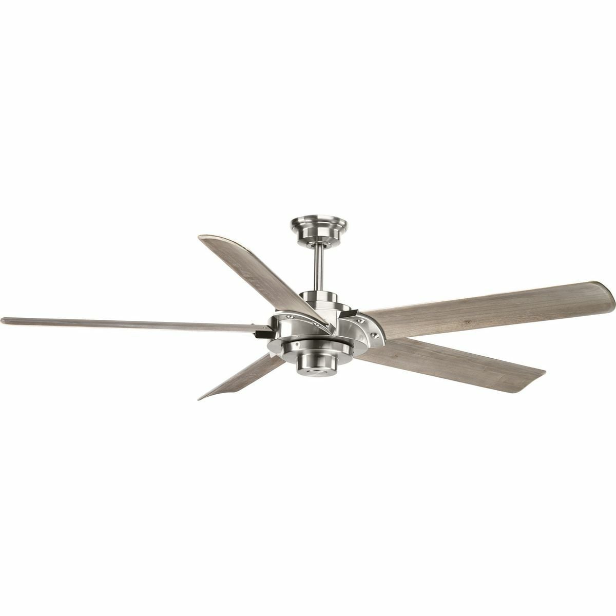 A picture of modern design, the functional minimalism of the Brushed Nickel Ellwood 68 inch ceiling fan is a product of advanced design. Five long and graceful blades made of carved wood move air with remarkable efficiency. A remote with batteries is included ? and controls full range dimming and fan speed capabilities.