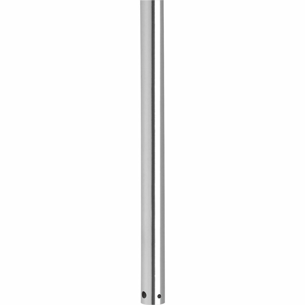 3/4 In. x 24 In. downrod for use with any Progress Lighting ceiling fan. Use of a fan downrod positions your ceiling fan at the optimal height for air circulation and provides the perfect solution for installation on high cathedral ceilings or in great rooms. Refer to the selection guide for recommended downrod lengths based upon your ceiling height. Polished Chrome finish.