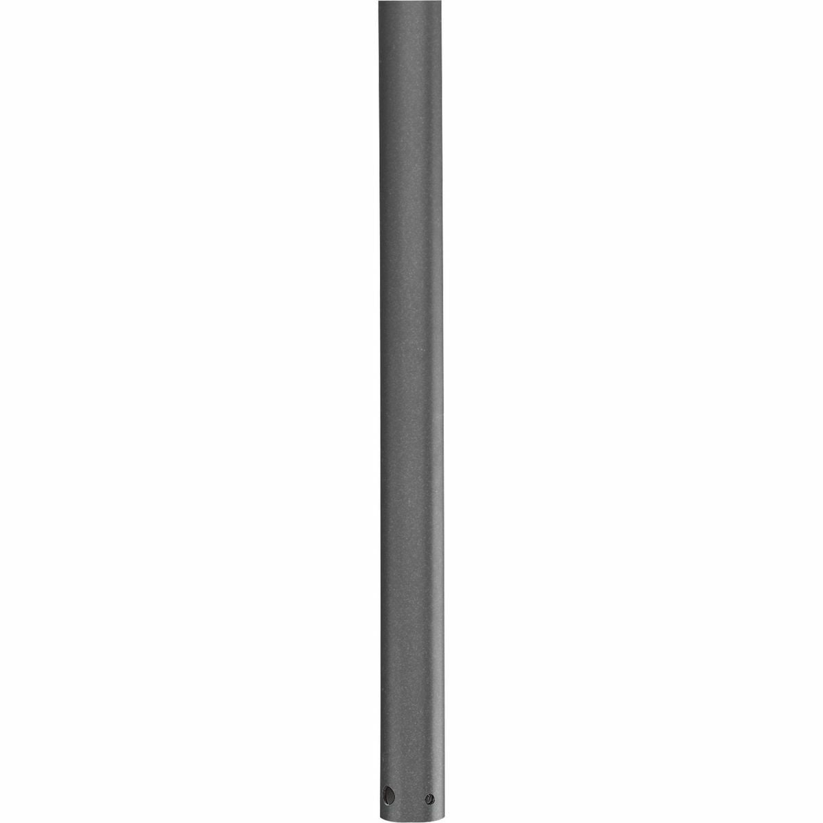 3/4 In. x 72 In. downrod for use with any Progress Lighting ceiling fan. Use of a fan downrod positions your ceiling fan at the optimal height for air circulation and provides the perfect solution for installation on high cathedral ceilings or in great rooms. Refer to the selection guide for recommended downrod lengths based upon your ceiling height. Graphite finish.