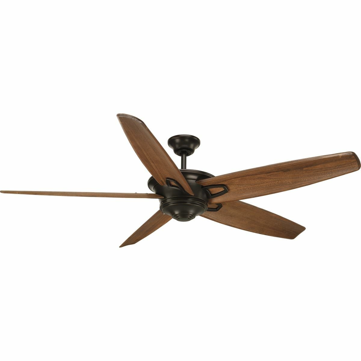 Beautiful and expansive in design, the 68 inch Caleb ceiling fan is ideal for use in large spaces. Bent Carved Wood walnut blades are paired with an Antique Bronze finish. Caleb features a dual mount system and is compatible with universal light kits. A full function remote control with batteries is included.