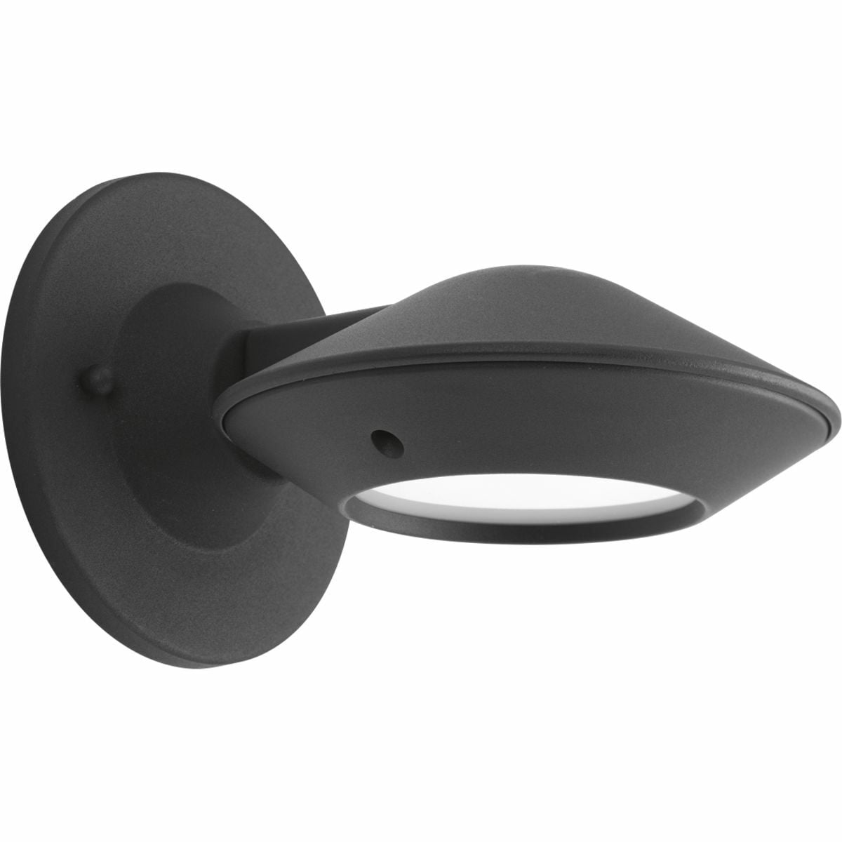 A combination of modern decorative styling with state-of-the-art LED technology, the Strata Collection fixture represent the latest in energy efficient technology for residential illumination. Using only 12-Watts and with a rated lamp life of over 60,000 hours, this fixture offer a look at the future of lighting. Compare illumination level to a 60-Watt incandescent fixture. Low-profile modern housing projects light downwards to create glare-free dark sky friendly illumination. Black finish.