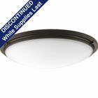 Designed for both commercial and residential interiors, Apogee is an energy efficient, high performance LED fixture. All fixtures feature 120-277V input with 0-10V compatible dimming. Etched glass shade provides an even and pleasing light effect. Apogee is 3000K, 90+ CRI and meets California Title 24 - JA8 - 2016 standards and is ENERGY STAR rated and damp location listed. The Apogee Collection 27 in LED Flush Mount is complimented by a Architectural Bronze finish.