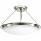 Designed for both commercial and residential interiors, Apogee is an energy efficient, high performance LED fixture. All fixtures feature 120-277V input with 0-10V compatible dimming. Etched glass shade provides an even and pleasing light effect. Apogee is 3000K, 90+ CRI and meets California Title 24 - JA8 - 2016 standards and is ENERGY STAR rated and damp location listed. The Apogee Collection 21 in LED Semi-Flush/Convertible is complimented by a Brushed Nickel finish.