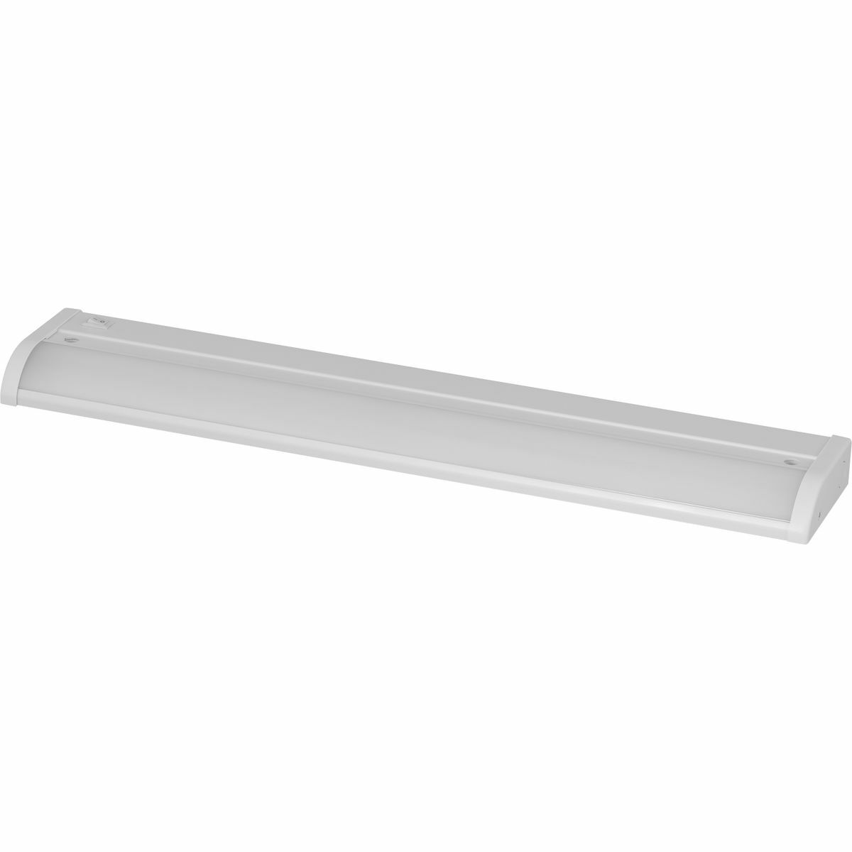 The HIDE-A-LITE V 17-1/2 in linear undercabinet fixture provides the ideal solution for residential and light commercial applications. Extruded aluminum construction featuring a lens design to optimizes light distribution to ensure proper illumination. The HIDE-A-LITE V series utilizes a simple mounting method, and direct wiring, for a hassle free installation. Energy efficient and functional lighting, which can be dimmed down to 10 percent with many Forward Phase Triac and Electronic Low Voltage ELV dimmers. 9 in linear undercabinet fixture. White powder coat finish.