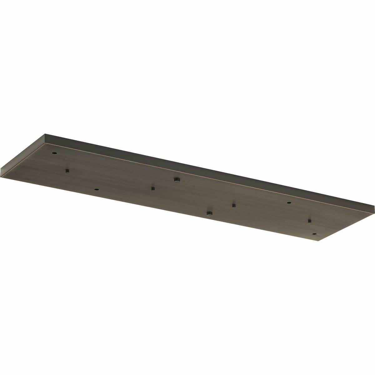 Progress Lighting's canopy accessory offers a convenient way to mount groupings of pendants. This rectangle pendant accessory allows for the hanging of six pendants off of one outlet box. Pendants can be hung straight or staggered. The maximum pendant width for six pendants is 8 in each. Six-Light. Rectangle Canopy Accessory Antique Bronze finish.