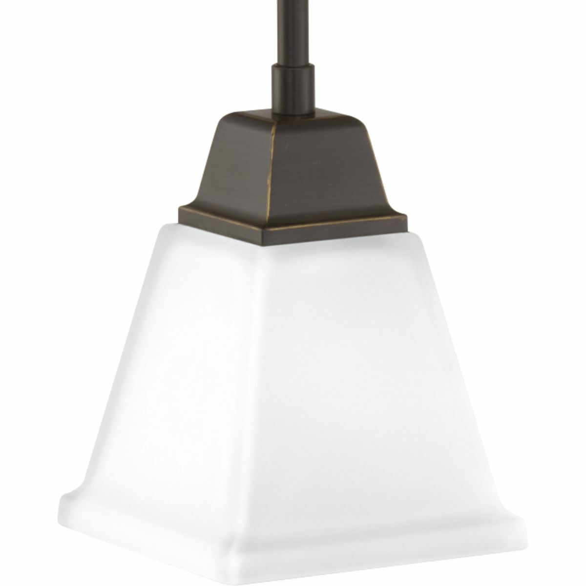 Distinctive chiseled features and clean lines are key features within the Clifton Heights collection. Inspired by an updated interpretation of Craftsman styling, careful attention to the details delivers a dramatic accent. An Antique Bronze finish complements elegant etched square glass shades. The Clifton Heights collection enhances a variety of home styles including Farmhouse, Craftsman and Transitional decor. One-Light Mini-Pendant.