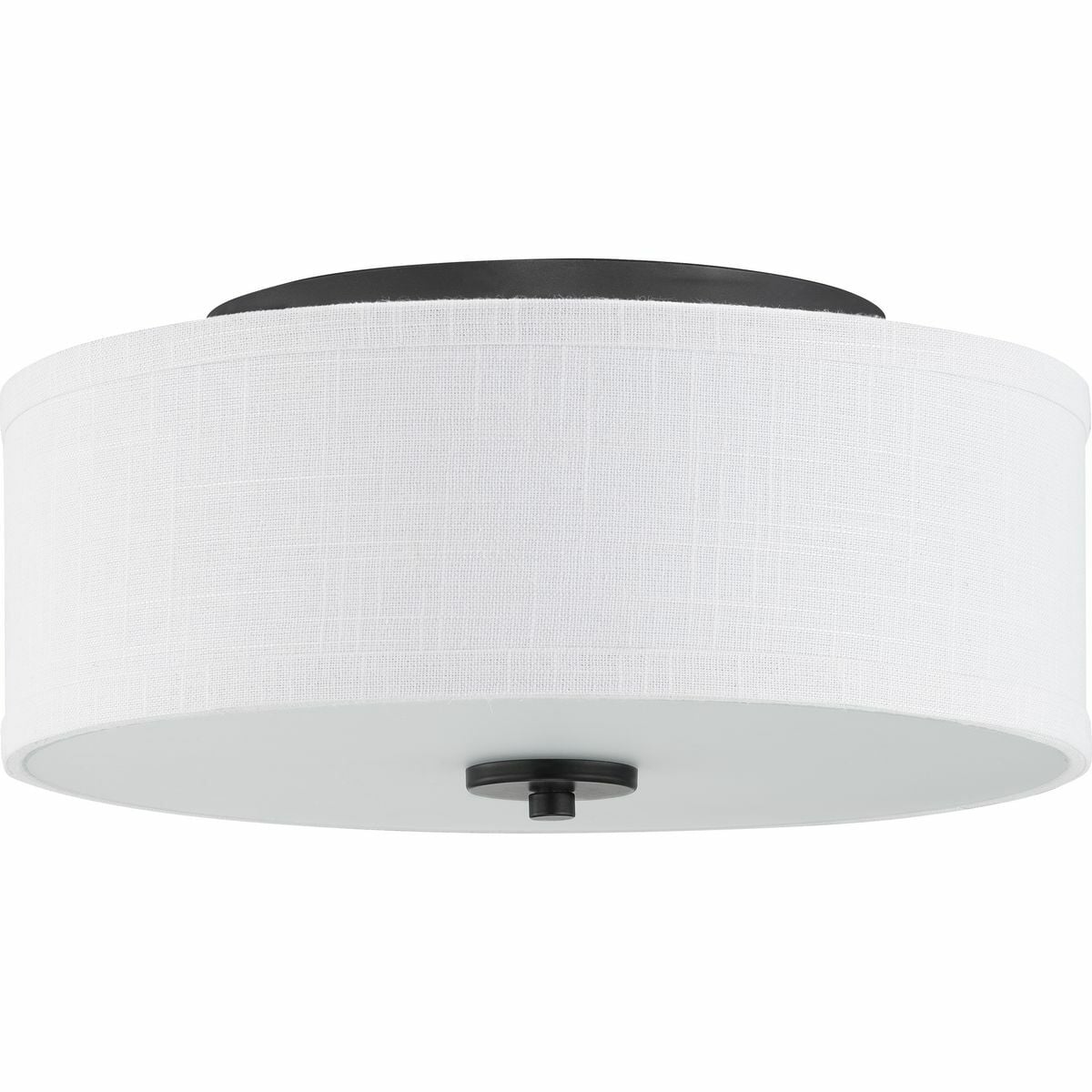 Harkening back to a simpler time, the Inspire Collection freshens traditional forms with flowing lines. The LED flush mount fixture features an etched glass diffuser with a summer linen shade finished with Graphite details. This fixture is suitable for a variety of design styles, including Modern, Traditional and Farmhouse and the simple design is a perfect complement to a variety of fixture collections.
