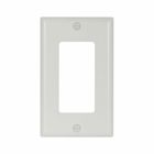 Eaton Decorator / GFCI wallplate, White, Decorator Cutout, Thermoset, Single- gang, Standard, ED Box