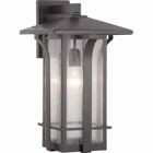 The Cullman Collection outdoor large wall lantern delivers dramatic scale with Craftsman appeal. Bold and linear details in an Antique Bronze finish highlight clear seeded glass. Ideal for spacious Modern architecture settings.