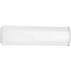 The Wrap and Strip Collection's Two-Foot LED Wrap Light features a crisp white acrylic diffuser shaped into an elegant elongated tubular silhouette. The light fixture is complemented by white end caps and a white metal chassis. The wrap light can be mounted on a wall or ceiling to meet your unique design needs.