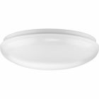 The Cloud Collection's One-Light LED Flush Mount features a crisp white shade shaped into a bowl silhouette with a seamless aesthetic. The light fixture includes an integrated LED light source. The ceiling light's stylishly simple design is ideal for a variety of application settings.