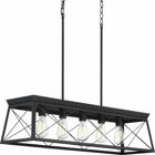 Create a cozy home with the Briarwood Collection 5-Light Ceruse Black Farmhouse Linear Island Chandelier. Light sources exude a comforting country glow as they peak through the classic X-brace design reminiscent of country barn doors and rustic farmhouse gates. A faux-wood frame coated in a rustic ceruse black finish accented by a black plate on top of the structure infuses the chandelier with charming country character.