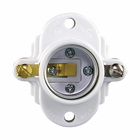 Eaton lampholder, Keyless cleat socket, #14-10 AWG, Medium base, White, Thermoset, 250V, 660W, Front wiring 750588