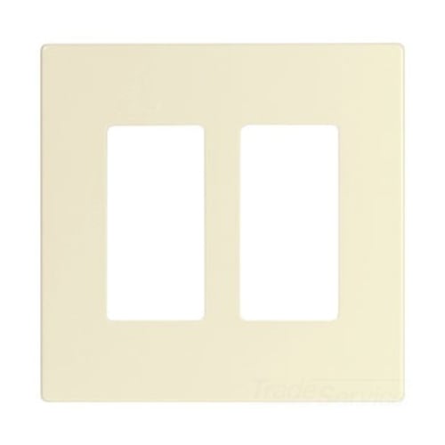 Eaton Screwless wallplate, Screwless, Lt. Almond, Decorator Cutout, Polycarbonate, Two- gang, Mid-size