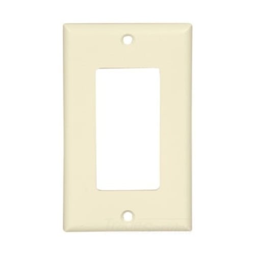 Eaton Decorator / GFCI wallplate, Lt. Almond, Decorator Cutout, Thermoset, Single- gang, Standard, ED Box