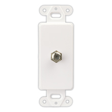 Eaton Decorator insert with connector, Type F Coaxial Adapter, Black, Thermoplastic elastomer (TPE), Flush mount, Decorator, Coax adapter, Application-Commercial and residential video applications, Coaxial type F video jack