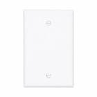 Eaton Blank wallplate, White, Blank Cutout, Polycarbonate, Single- gang, Mid-size