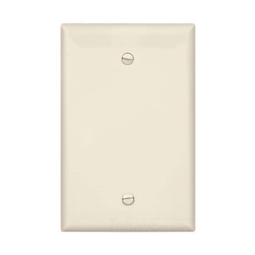 Eaton Blank wallplate, Box mount, Lt. Almond, Blank Cutout, Polycarbonate, Single- gang, Mid-size