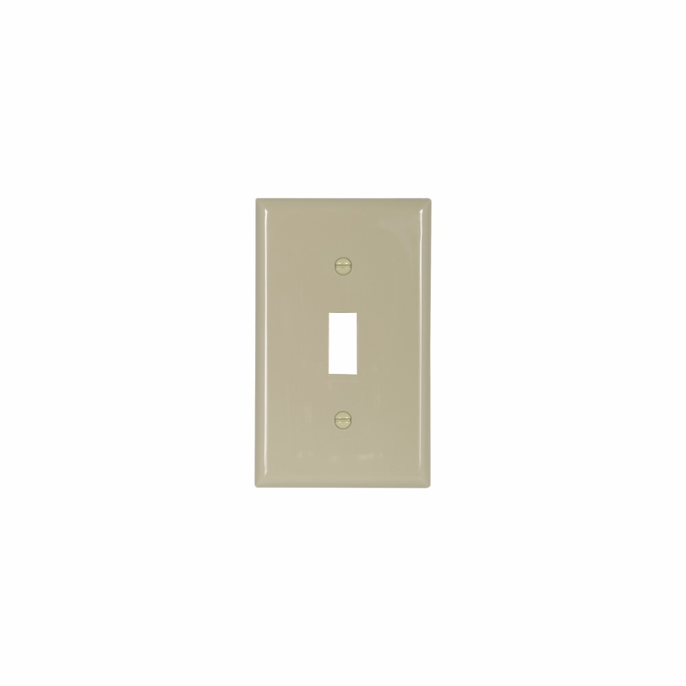 Eaton Standard Size Toggle Switch Wallplate, Ivory, Toggle, Nylon, 1, Standard