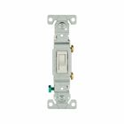 Eaton toggle switch, #14-10 AWG, 15A, Residential, Flush, 120V, Side and push, Screw, White, Load type: Motor Control, Fan, LED, Incandescent, ELV, MLV, CFL, Flourescent, Halogen, Single-Pole, Single-Pole, Polycarbonate