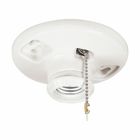 Eaton lampholder, 3.25 in box mounting, Keyless switch, Pull chain, #14 - 10 AWG, Medium base, White, Porcelain, 250V, 660W, Top wiring 750632