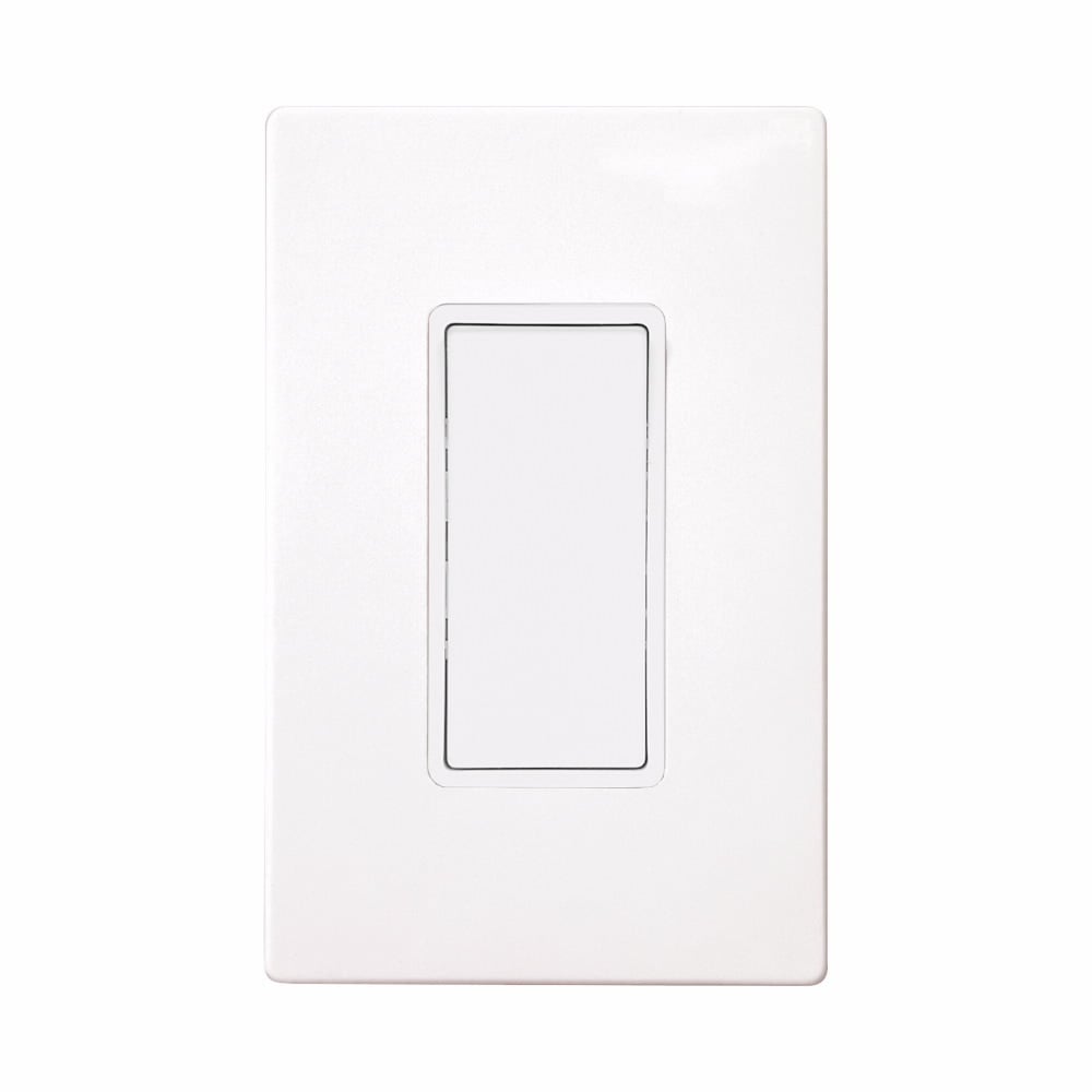 Eaton standard grade decorator switch, Box, #14-12 AWG, 15A, Flush, 120/277V, Back/push, Decorator, Maintained, White, Motor Control, Fan, LED, Incand, ELV,MLV,CFL, Florscnt, Halogen, Single-pole, Thermoplastic 752360