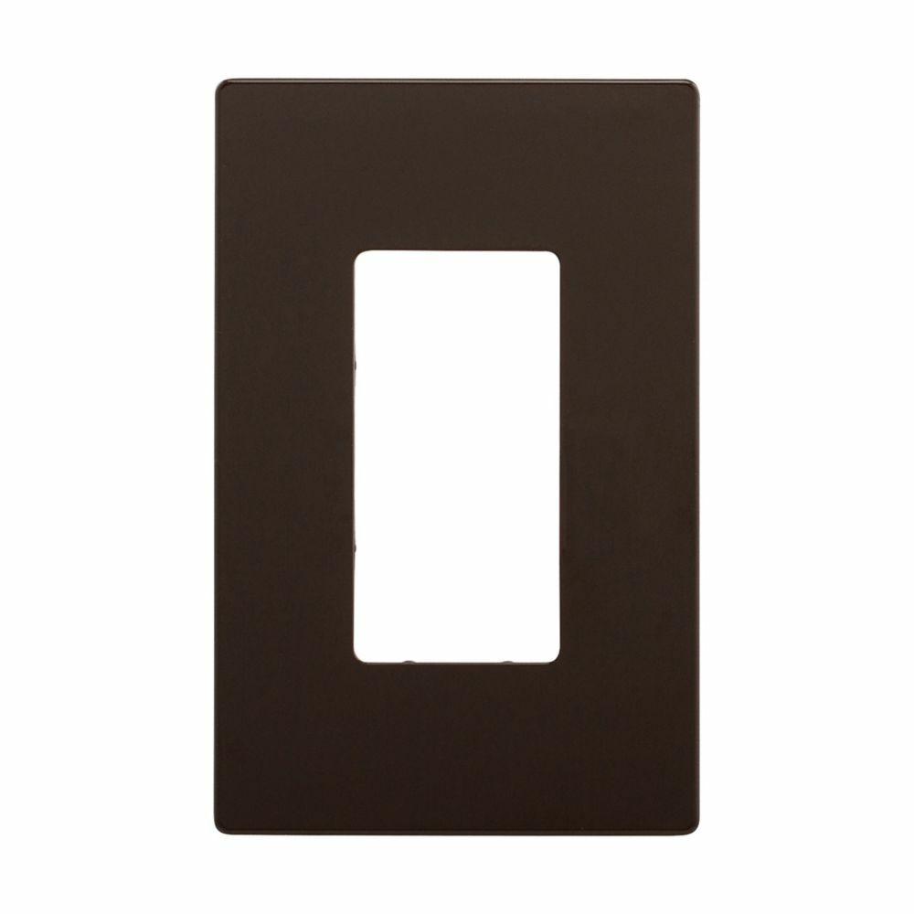 Eaton Screwless wallplate, Screwless, Brown, Decorator Cutout, Polycarbonate, Single- gang, Mid-size