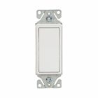 Eaton standard grade decorator switch, #14-12 AWG, 15A, Flush, 120/277V, Back/push, Decorator, Maintained, White, Motor Control, Fan, LED, Incand, ELV,MLV,CFL, Florscnt, Halogen, Three-way, Thermoplastic 627712