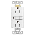 Eaton AFGF receptacle, 15A, 125V, Back wire/side wire, White, Receptacle, 5-15R, Two-pole, three-wire, grounding