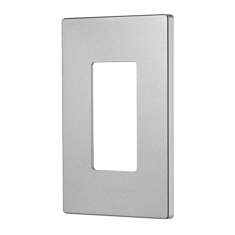 Eaton Wallplate, Single-gang, Decorator, Without screws, Silver