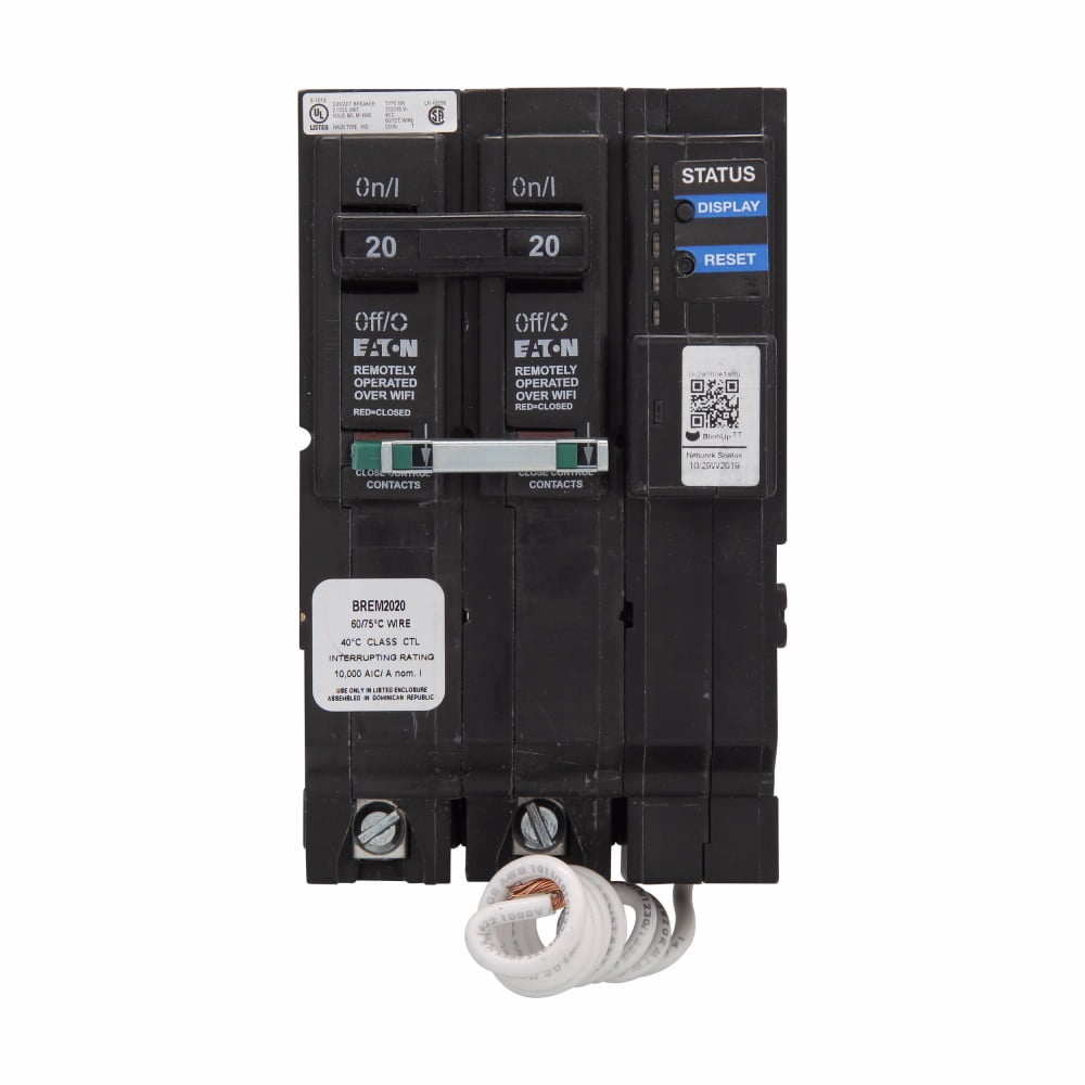 Eaton BR smart breaker, 2P 50A, 120/240V, Plug-on, Wi-Fi