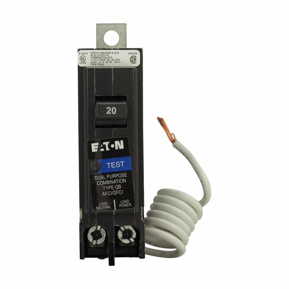 Eaton Bolt-on dual function AF/GF 1P 20A circuit breaker