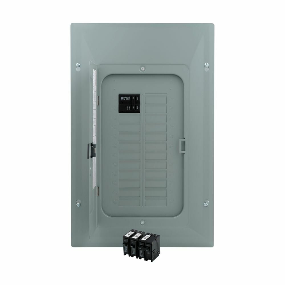 Value pack,Plug-on neutral main circuit breaker loadcenter,100A,X3,Aluminum,Cover included,NEMA 1,Metallic,10 kAIC,BR,40 circuits,20 spaces,Three-wire,Single-phase,#4-1/0 AWG Cu/Al,Combination,Type BR 1-inch breakers,120/240V