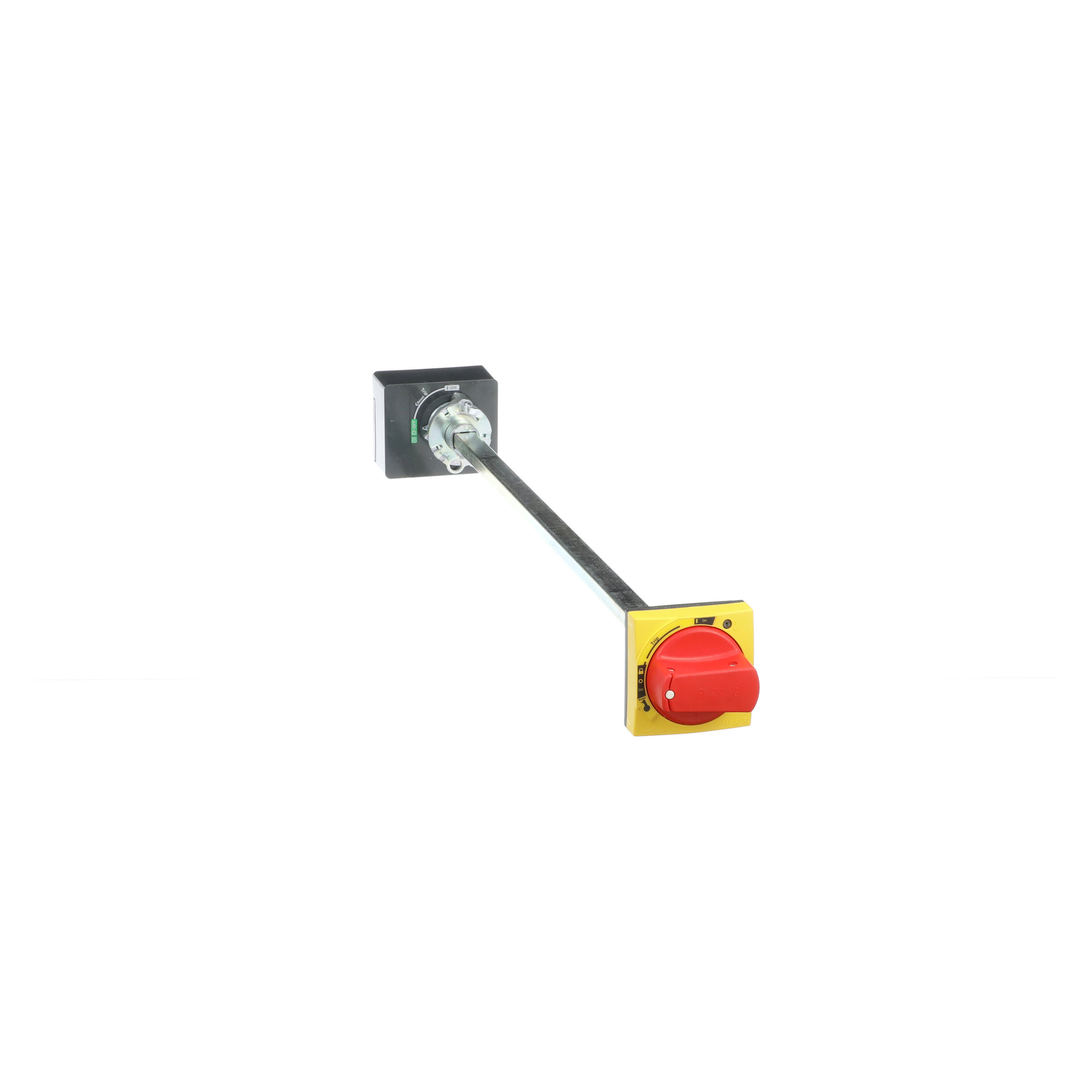 Extended rotary handle, ComPact NSXm, red handle/yellow front, shaft length 200-600mm, IP54