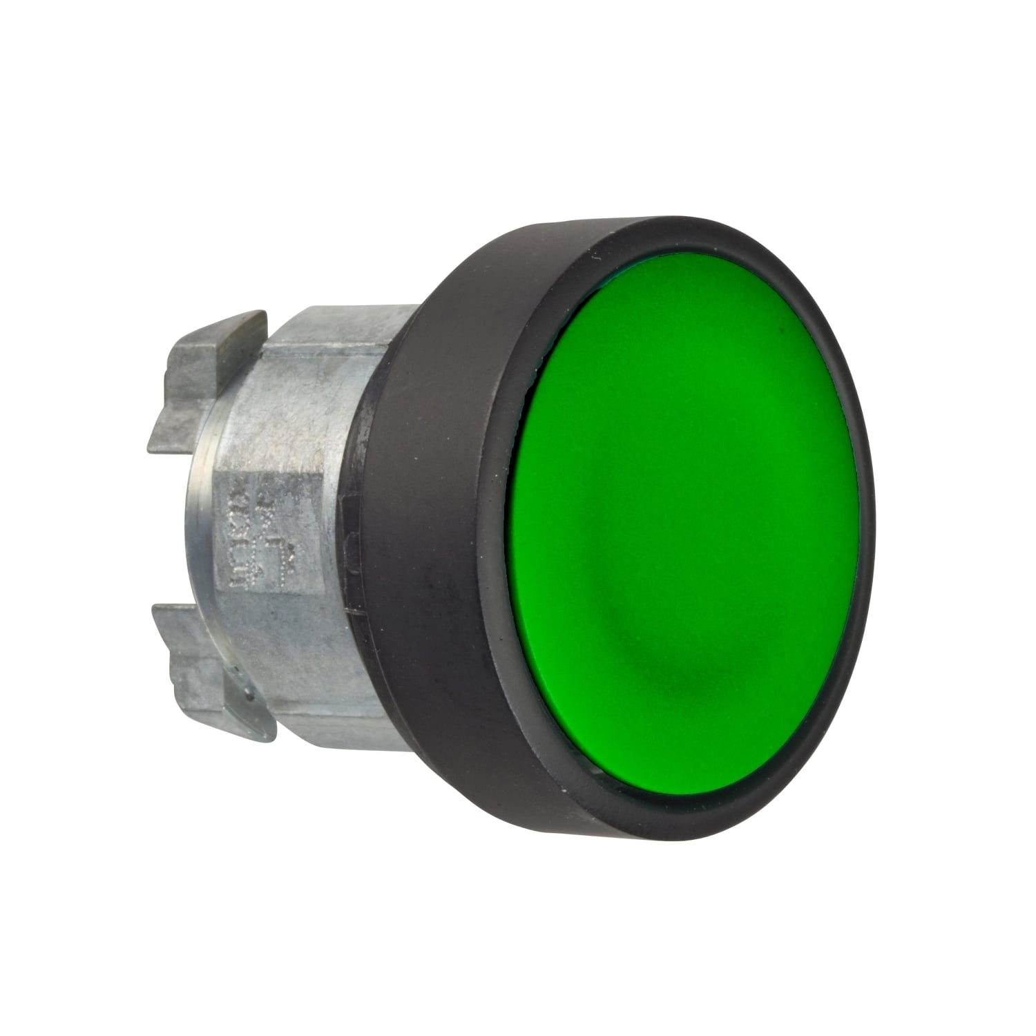 Head for non illuminated push button, Harmony XB4, green flush push button 22mm, spring return, unmarked
