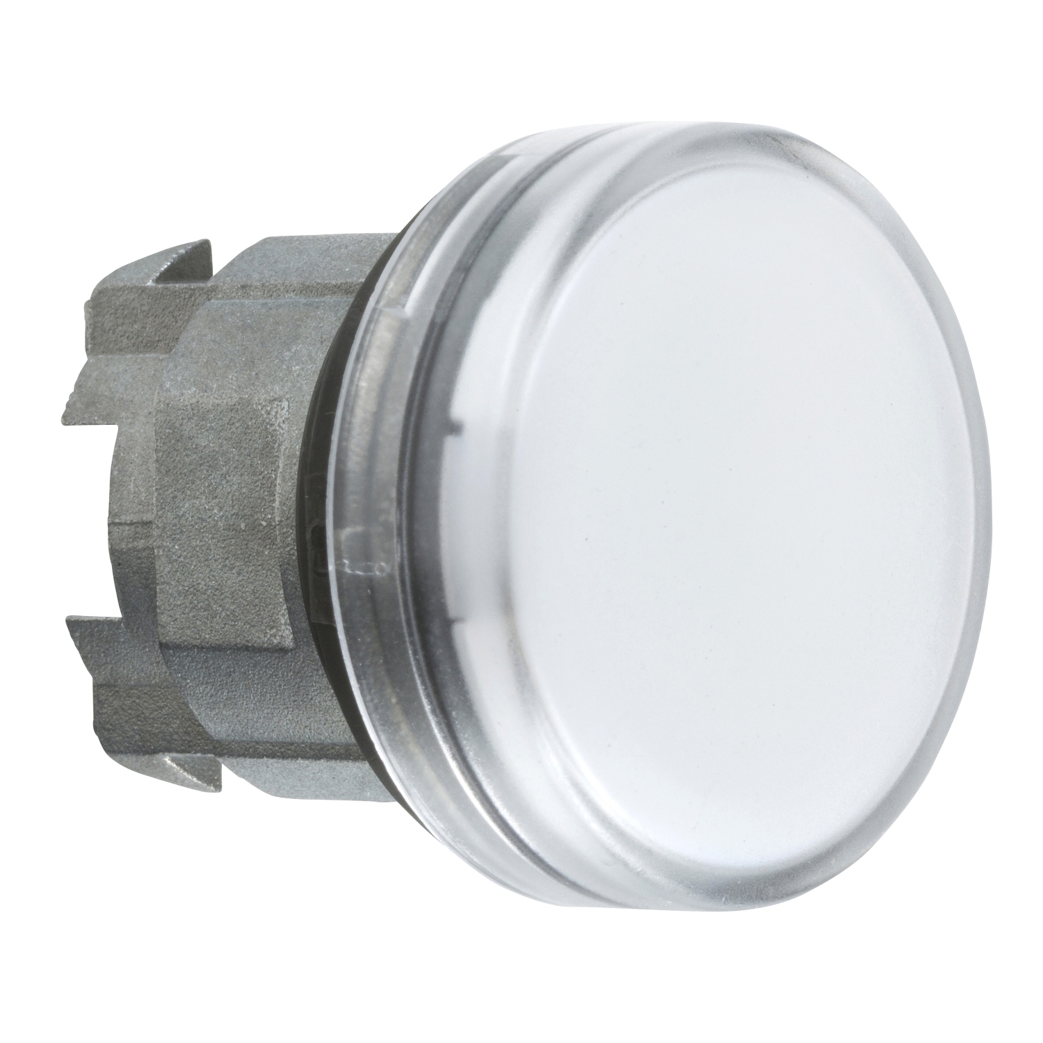 Head for pilot light, Harmony XB4, white 22 mm grooved lens BA9s bulb