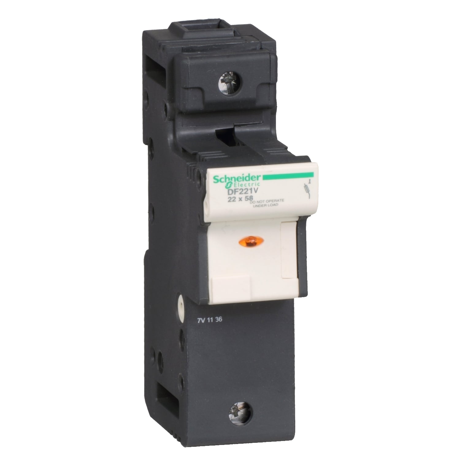 Fuse carrier, TeSys DF, 1P, 125A, 690VAC, fuse size 22x58mm, blown fuse indicator