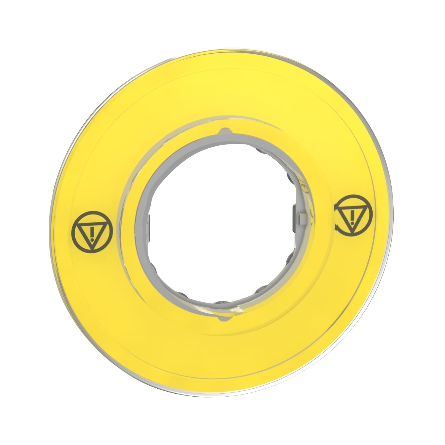 Legend holder 60mm for emergency stop switching off push button, Harmony XB4, plastic, yellow, unmarked
