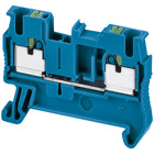 PUSH-IN TERMINAL, FEED THROUGH, 2 POINTS, 2,5MM, BLUE
