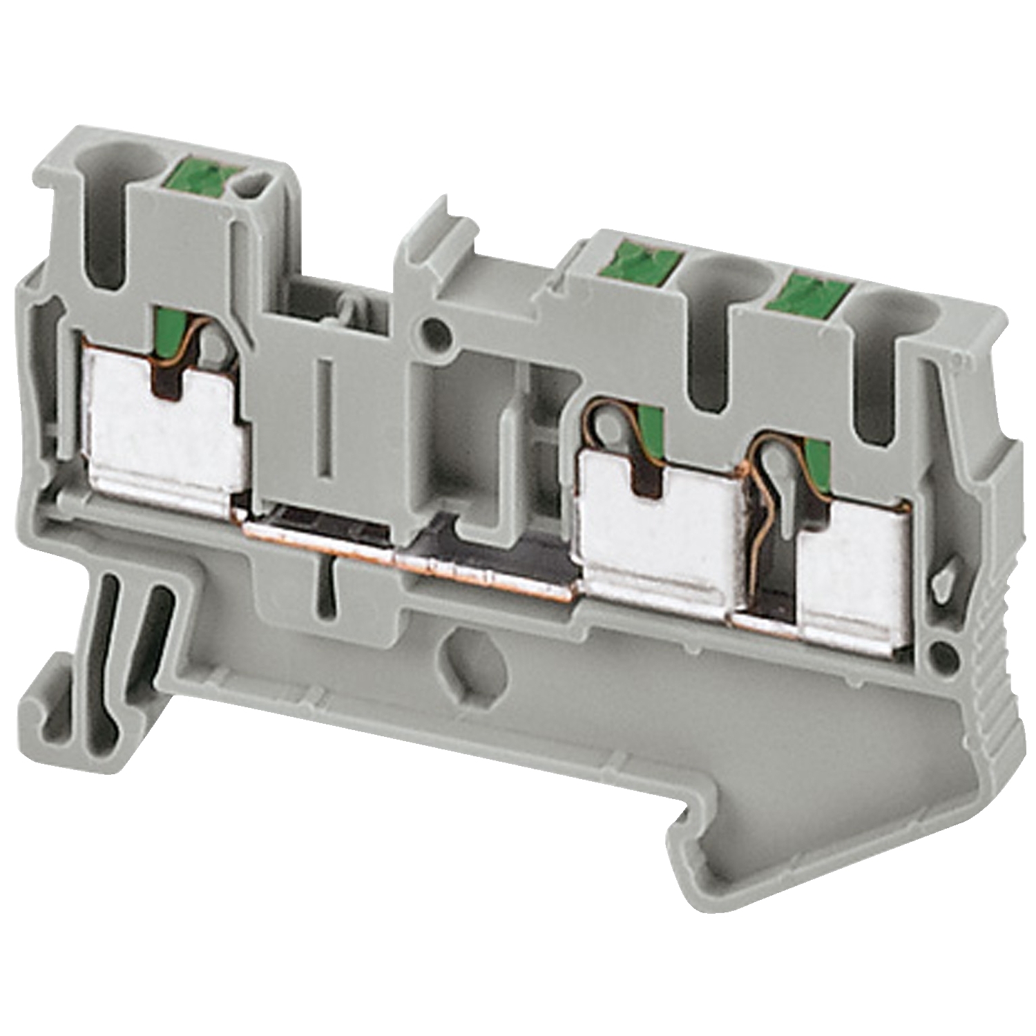 Terminal block, Linergy TR, push-in type, feed through, 3 points, 2.5mm, grey, set of 50