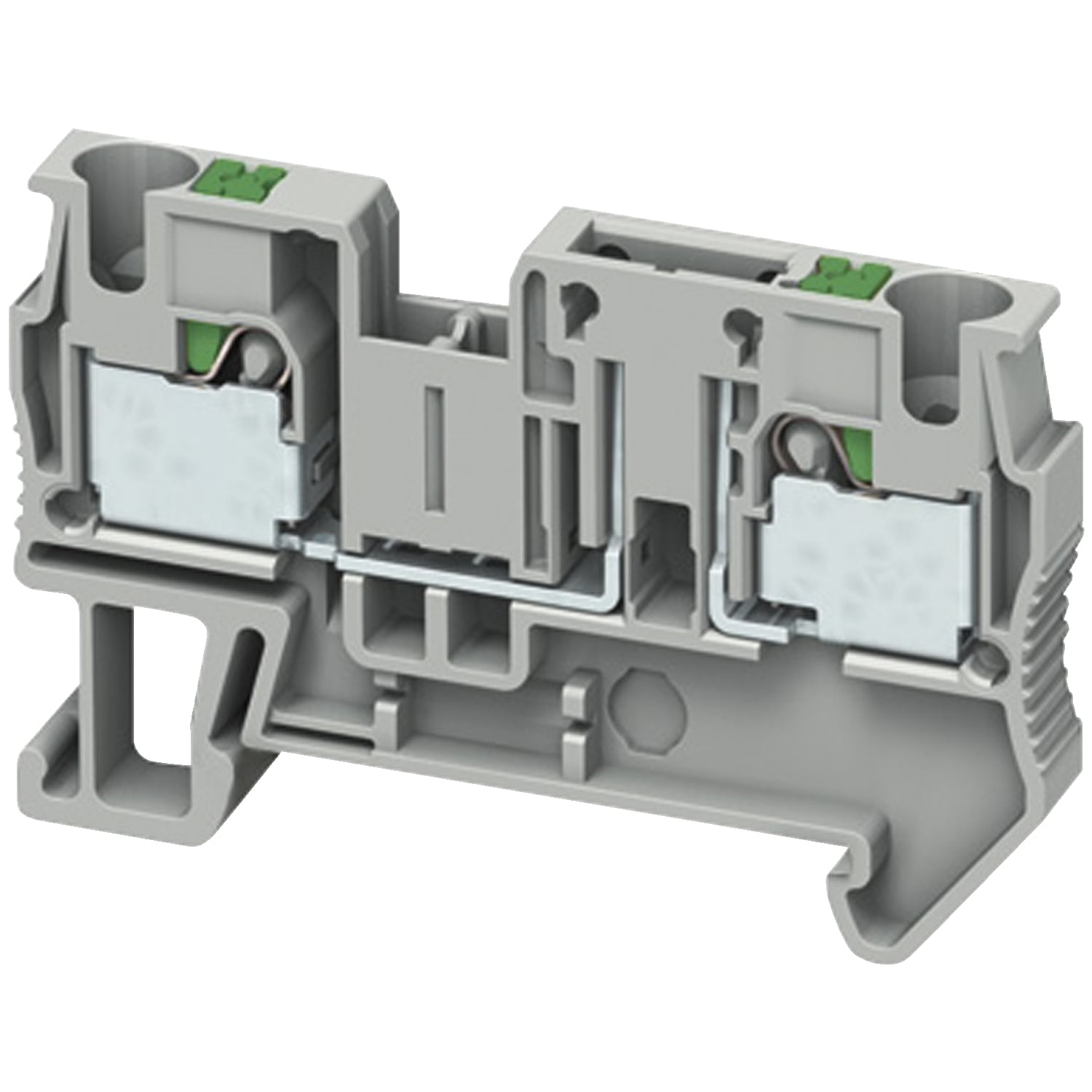Terminal block, Linergy TR, push-in type, basic disconnect terminal, 2 points, 4mm,  grey, set of 50