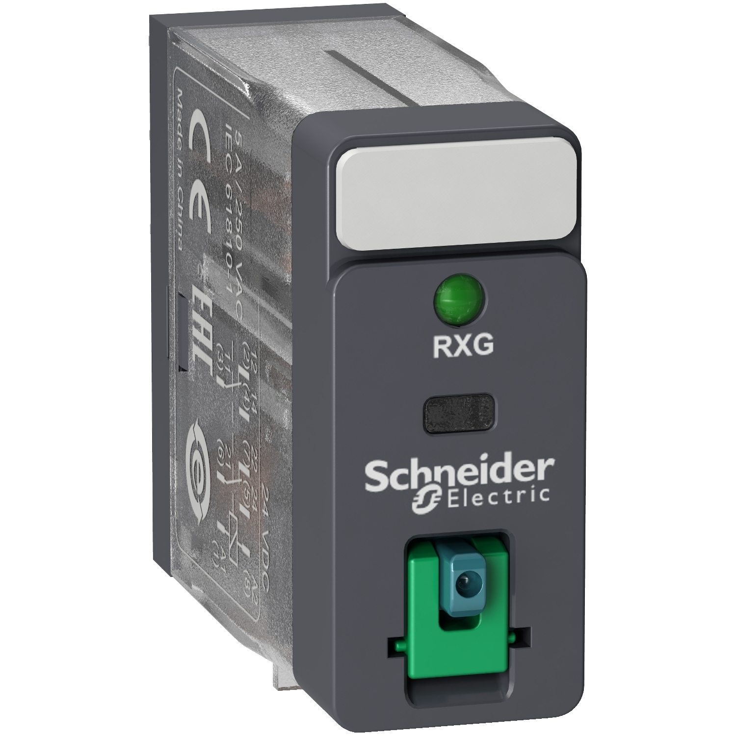 interface plug in relay, Harmony Electromechanical Relays, 5A, 2CO, with LED, lockable test but to n, 48V DC