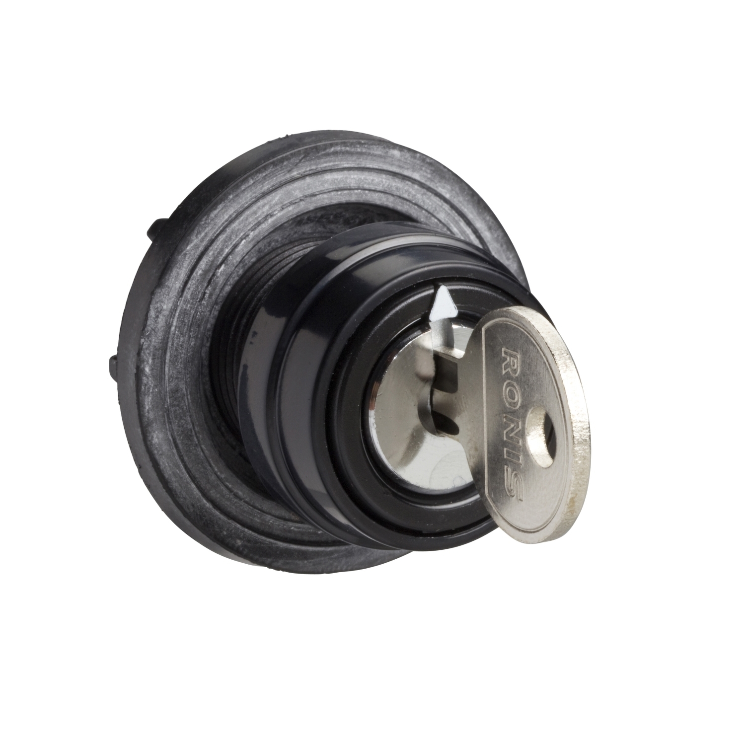 Cam switch operating head, Harmony K, 22mm, plastic, 45x45mm plate, matt black legend, key operated, 601 A